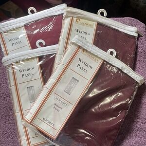 Stylemaster Elegance Sheer Voile, 60" X 63" Panels Set Of 4 Burgundy Open Box